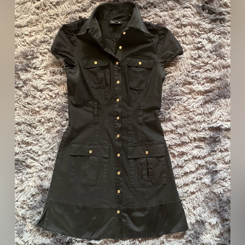 Beautiful Bebe dress (no belt) Cotton and silk trim